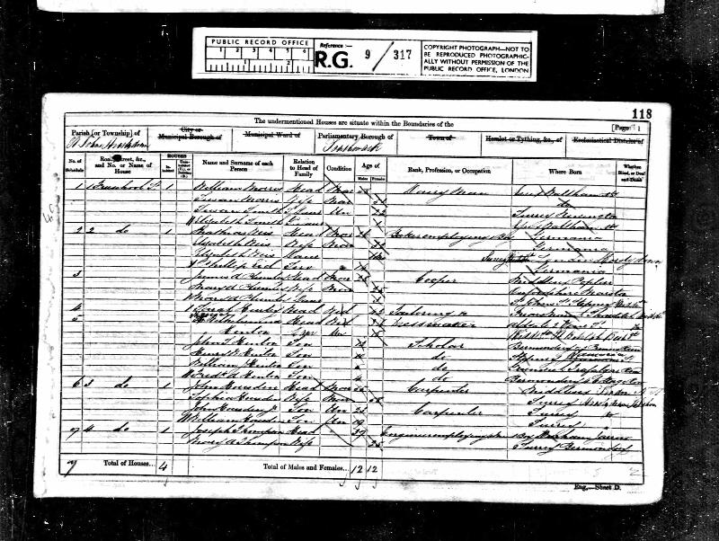 Plumley (Mary Ann nee Sims) 1861 Census